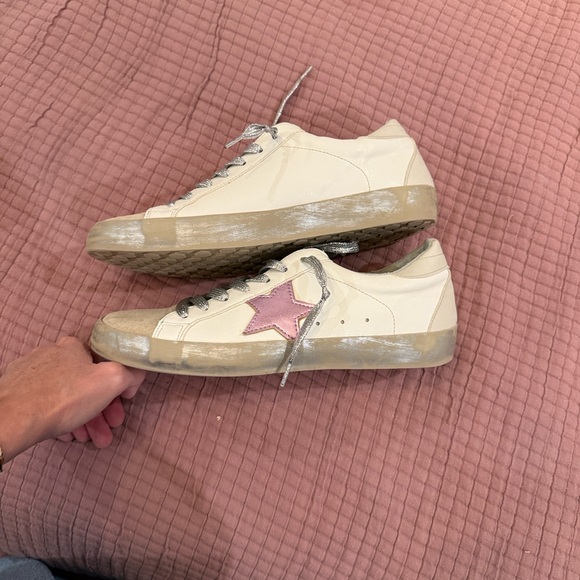 Shu Shop 9 women’s tennis shoes sneakers star silver laces slip on trendy - Picture 5 of 9